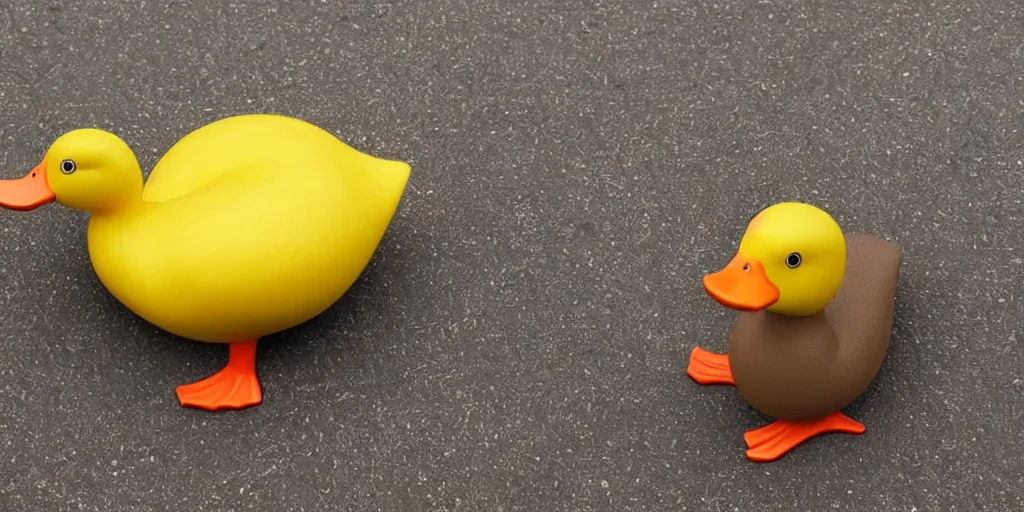 Prompt: evolution of a duck to a rubber duck