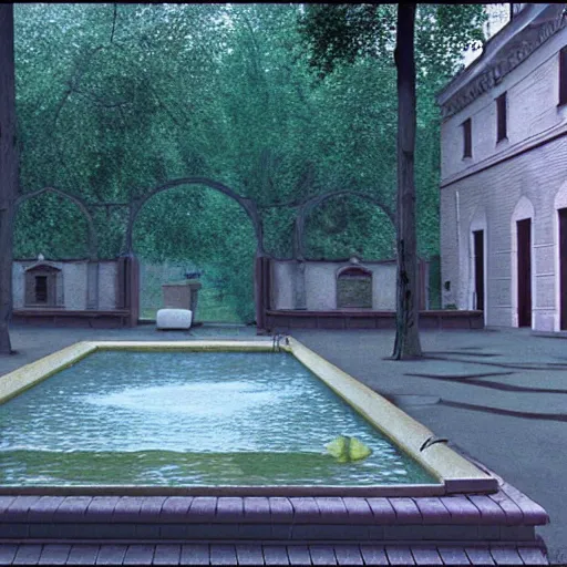 Prompt: hyperrealism photography computer simulation visualisation of parallel dark universe detailed old bath in the detailed ukrainian village garden in dramatic scene from movie the big lebowski ( 1 9 9 8 ) by taras shevchenko and alejandro jodorowsky and andrei tarkovsky