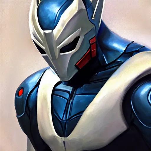 Image similar to greg manchess portrait painting of armored spiderman ultraman grey fox from metal gear cyborg gay japanese - american hybrid as overwatch character, medium shot, asymmetrical, profile picture, organic painting, sunny day, matte painting, bold shapes, hard edges, street art, trending on artstation, by huang guangjian and ail elvgren and sachin teng