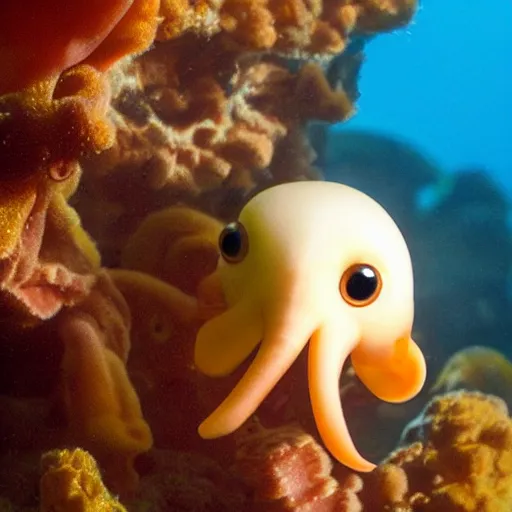 Image similar to cute dumbo octopus, pixar,