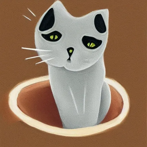 Image similar to a cat hiding inside a shoe, cute art