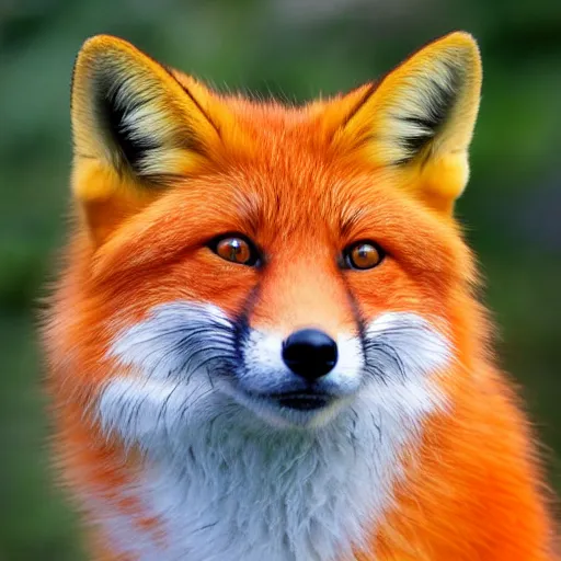 Prompt: a nature photograph of an orange foxcelot