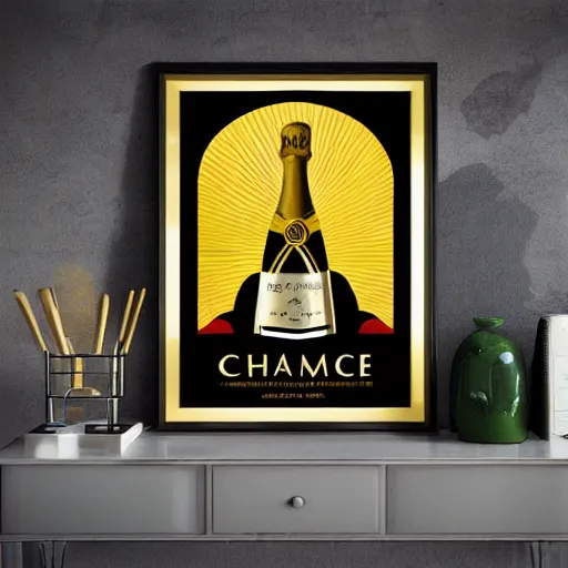 Image similar to art deco champagne poster