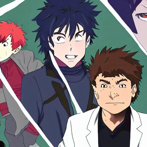 Image similar to peter falk as an anime protagonist, studio trigger