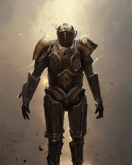 Image similar to Hyper realistic painting of an empty suit of rusty full plate armour animated by magic, dark fantasy, fantasy armor, hyper detailed, by greg rutkowski, trending on artstation