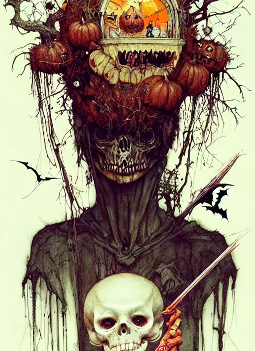 Image similar to king of halloween by chiara bautista and beksinski and norman rockwell and greg rutkowski weta studio, and lucasfilm