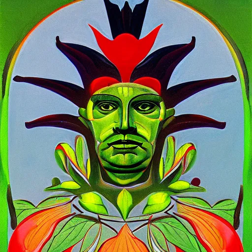 Prompt: the green man, futurism