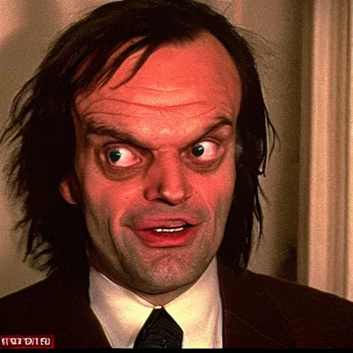 Prompt: Donald Trump as Jack Torrance doing the Here's Johnny! scene in The Shining