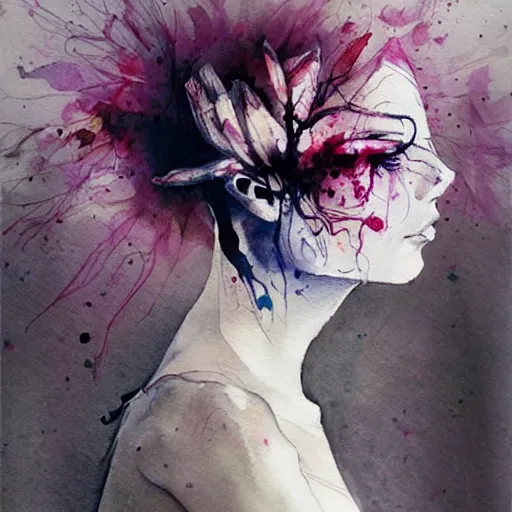 Image similar to watercolor flower by agnes cecile