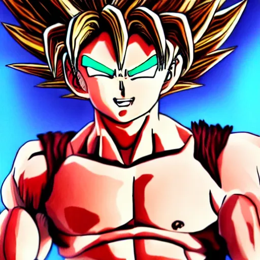 Image similar to photorealistic fantasy concept art of Baki Hanma as a dragon ball character