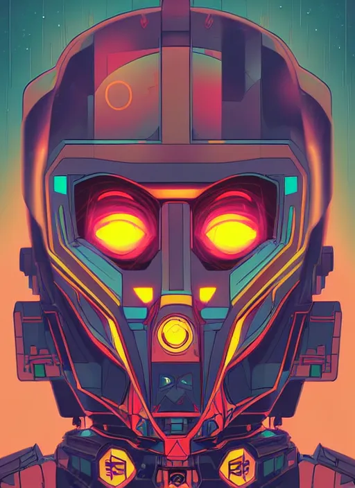 Image similar to concept art by dan mumford of a mask of girl mecha, digital painting, sharp focus, illustration