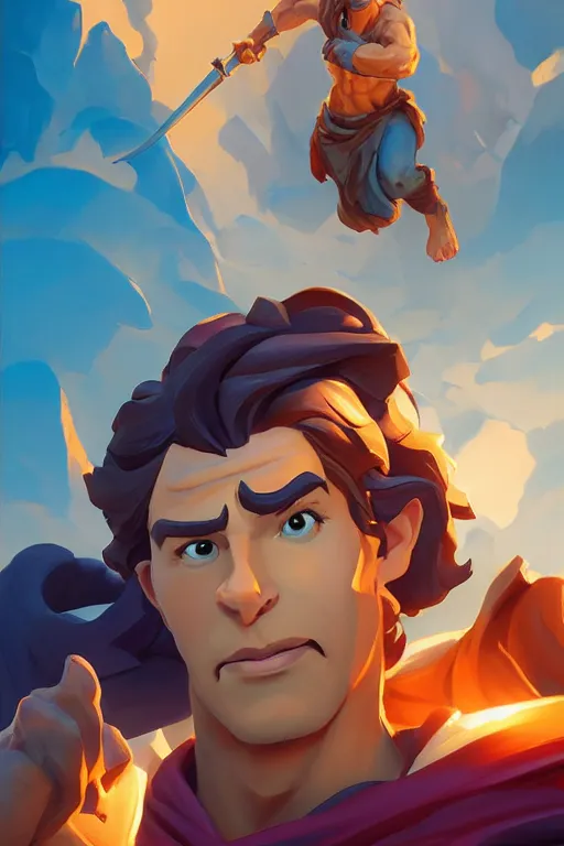 Image similar to silly greek hero portrait stylized as fornite style game design fanart by concept artist gervasio canda, behance hd by jesper ejsing, by rhads, makoto shinkai and lois van baarle, ilya kuvshinov, rossdraws global illumination radiating a glowing aura global illumination ray tracing hdr render in unreal engine 5