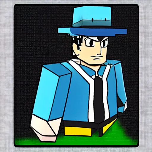 Image similar to jotaro in minecraft