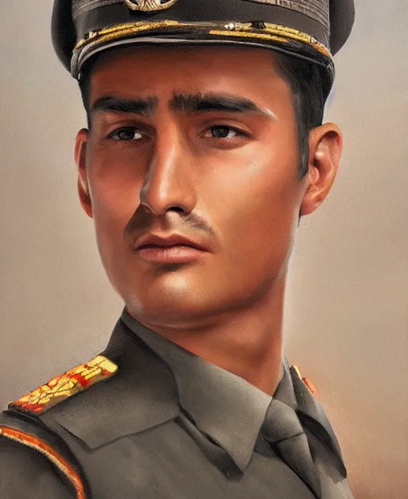 Image similar to portrait of a handsome young mexican policeman in guadalajara, art by denys tsiperko and manuel sanjulian and bogdan rezunenko, hyperrealism