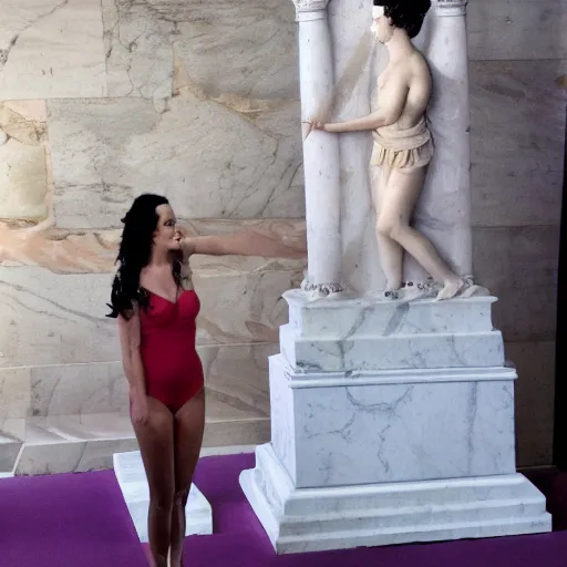 Image similar to katy perry as a greek marble statue