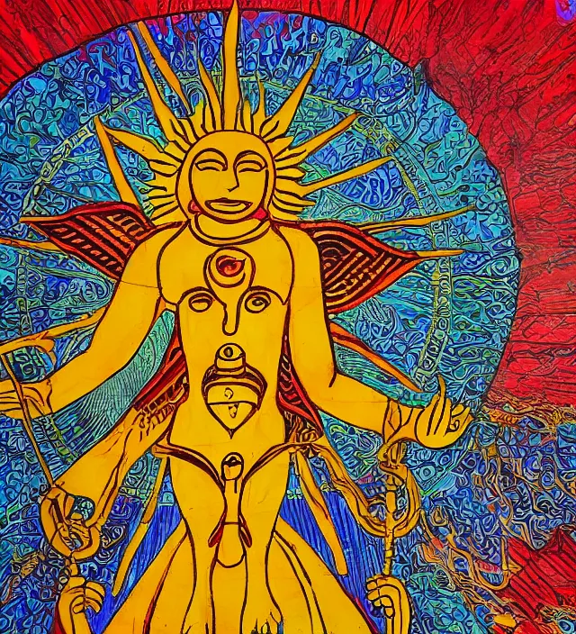 Image similar to tarot godness sun figure , bright love Philadelphia