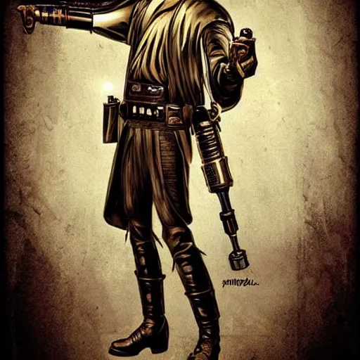 Prompt: star wars, steampunk.