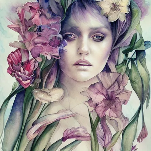 Prompt: watercolor garden by anna dittmann, by marco mazzoni