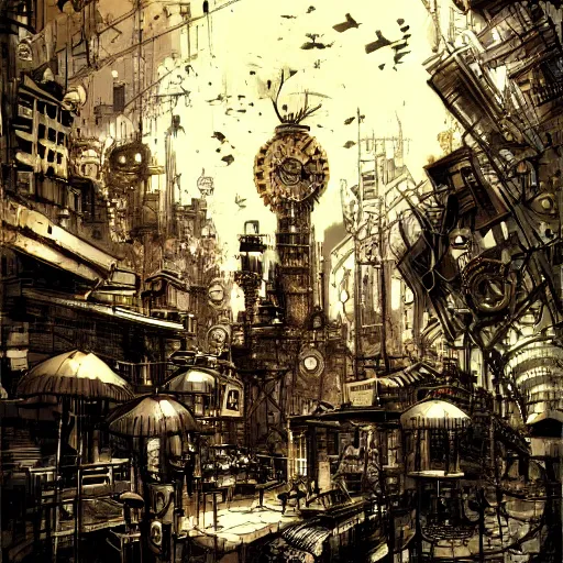 Image similar to steampunk city by russ mills