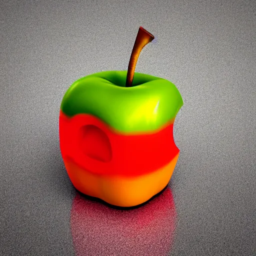 Prompt: an apple in cube shape.