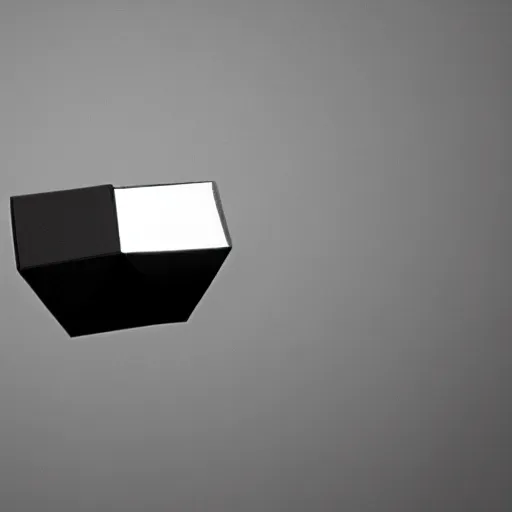 Image similar to It looked like a dark gray or black cube inside a clear translucent sphere and the apex of the cube was touching the inside of the sphere.