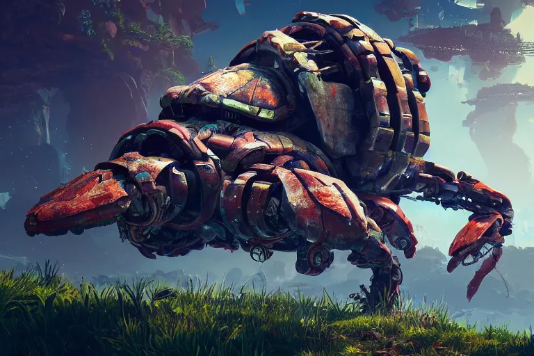 Image similar to shellsnapper machine mecanical creature robot of horizon forbidden west horizon zero dawn bioluminiscence global illumination ray tracing hdr fanart arstation by ian pesty and alena aenami artworks in 4 k