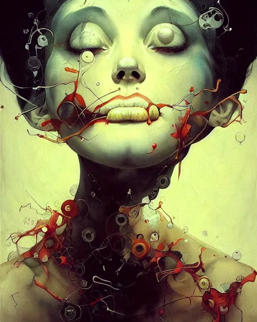 Image similar to centrally planned economies are upended by out of control population. their escape valve is eugenics. in he style of adrian ghenie, esao andrews, jenny saville, ( ( ( edward hopper ) ) ), surrealism, dark art by james jean, takato yamamoto