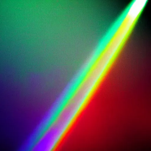 Image similar to a translucent ethereal point of light, rainbow spectrum, lens flare, black background, vfx, 3 5 mm, vhs