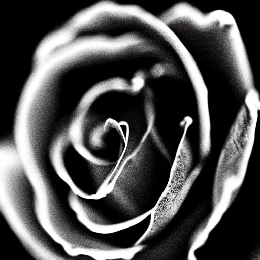 Image similar to award - winning macro of a beautiful black rose made of glowing molten magma