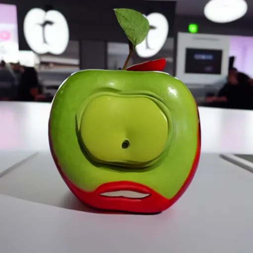 Image similar to an apple with a face looking like tim cook