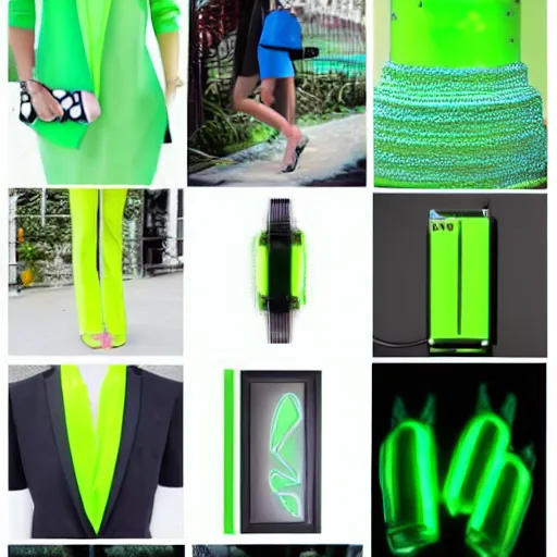 Image similar to neon green, electric blue, and black