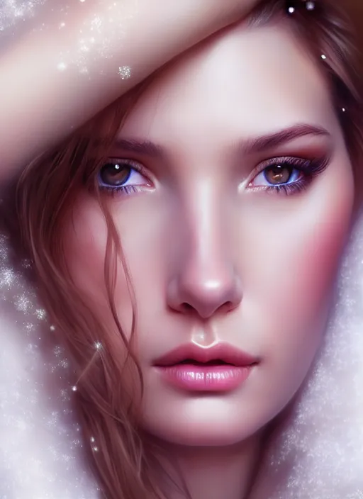 Prompt: a gorgeous female photo, professionally retouched, soft lighting, legs, realistic, smooth face, perfect eyes, wide angle, sharp focus on eyes, 8 k high definition, insanely detailed, intricate, elegant, art by artgerm, snowy winter