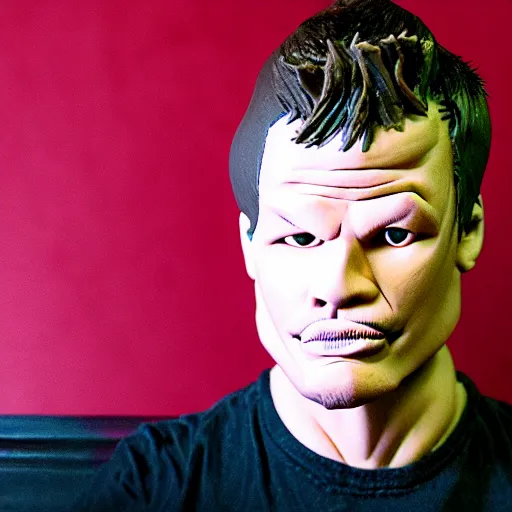 Prompt: theo von, made of clay, claymation,