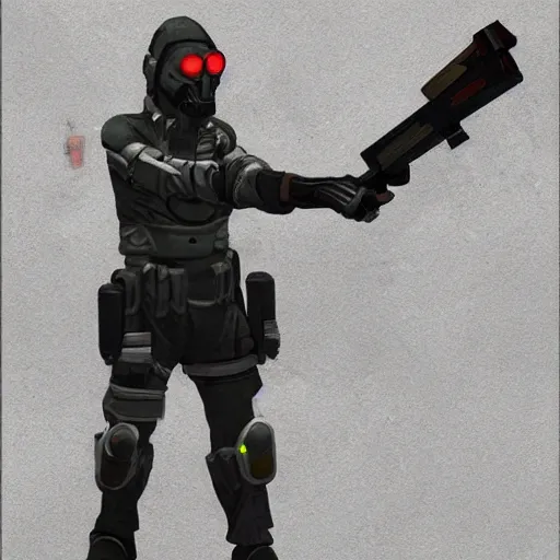 Image similar to futuristic dystopian regime soldier, plasma gun, artstation
