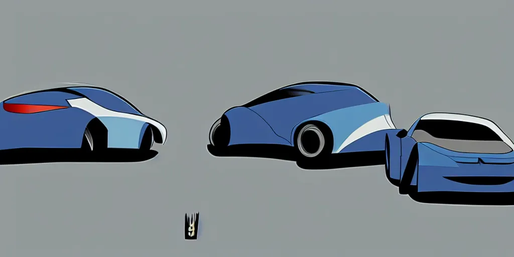 Image similar to mashup concept of two cars as one. No background, concept art style.