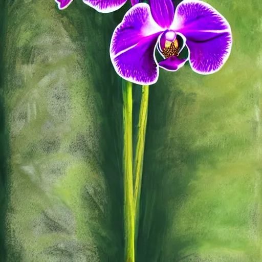 Prompt: giant orchid in forrest, highly detailed, photorealistic