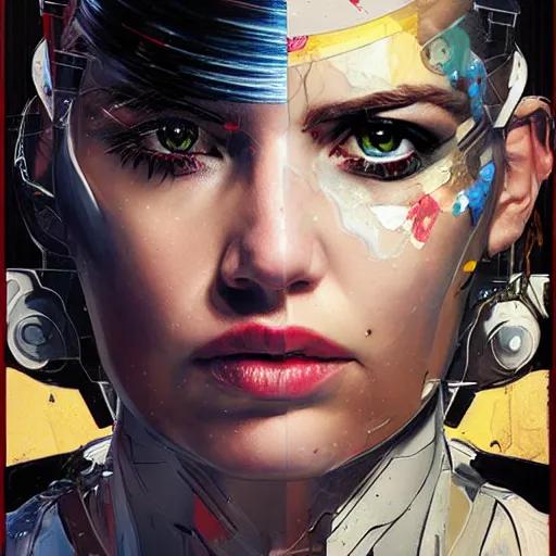 Image similar to portrait of a female android, by MARVEL comics and Sandra Chevrier, 8k