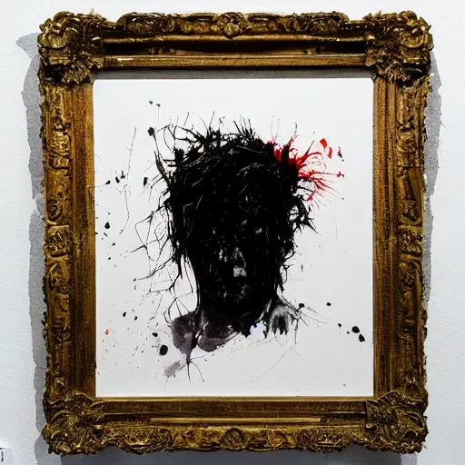 Image similar to matte portrait of a depressed young man covered in dirt and blood, by Antony Micallef by Ashley Wood