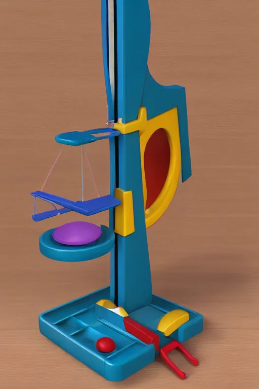 Image similar to a plastic toy guillotine, fisherprice toy guillotine, guillotine, high detail product photo, trending on artstation, 8 k