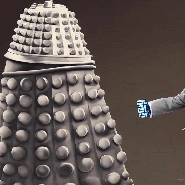 Image similar to donald trump as a dalek from doctor who, photorealistic, 4 k hd