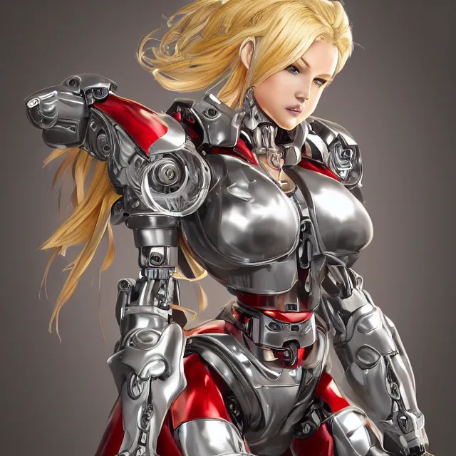 Prompt: studio portrait of lawful good chrome colorful female holy mecha paladin absurdly beautiful, elegant, mature blonde gravure idol, ultrafine hyperrealistic detailed face illustration by kim jung gi, highly detailed symmetrical faces, intricate linework, sharp focus, bright colors, matte, octopath traveler, unreal engine 5 highly rendered, global illumination, radiant light, intricate environment