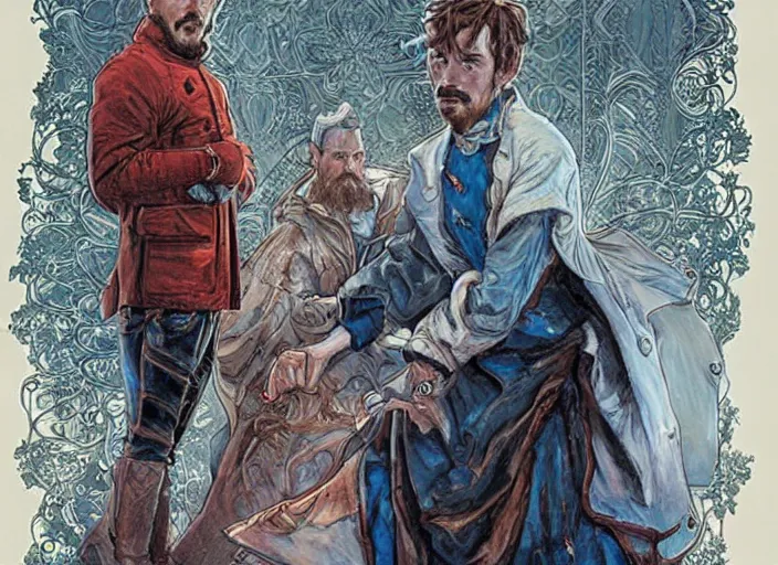 Image similar to a highly detailed swedish portrait of stephen strange, james gurney, james jean