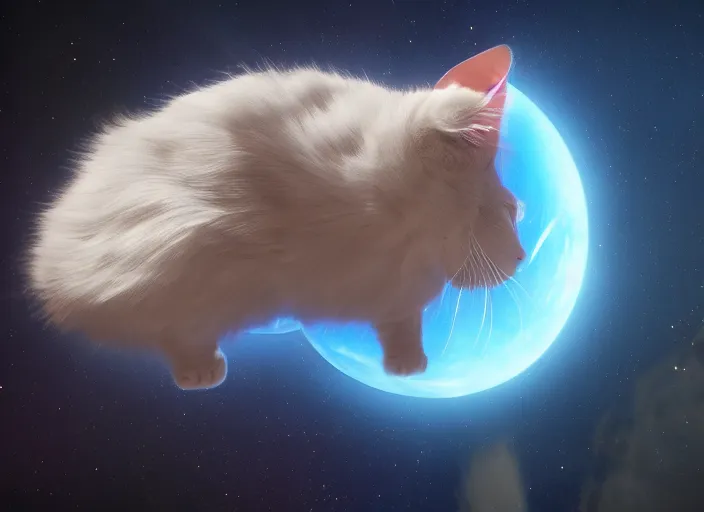 Prompt: a beautiful cat floating in space, realist, 4k, unreal engine