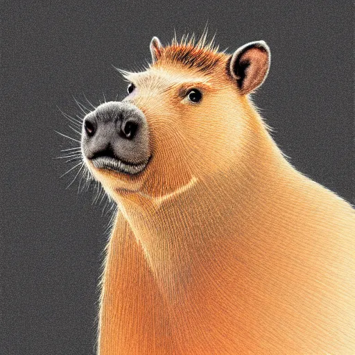 Image similar to a portrait of king capybara, paint, high detailed, art station, concept art, 4k, 8k