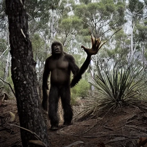 Image similar to National Geographic photo of Sasquatch in the Australian bush