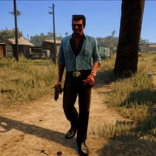 Image similar to Tommy Vercetti in Red Dead Redemption 2