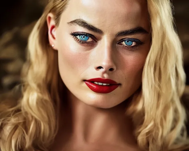 Image similar to a beautiful mix of margot robbie and amber heard, hyper realistic face, beautiful eyes, cinematic, long shot, hyper detailed, 8 5 mm photograph, 8 k resolution, film still, sharp lens, wide lens