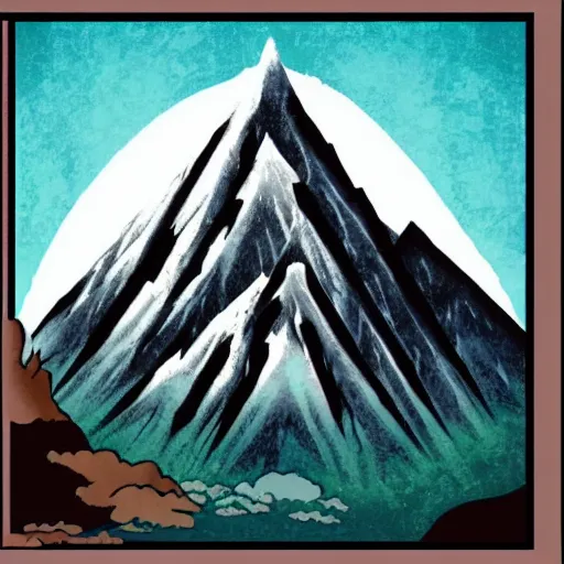 Prompt: A mountain, in the style of Avatar: The Last Airbender