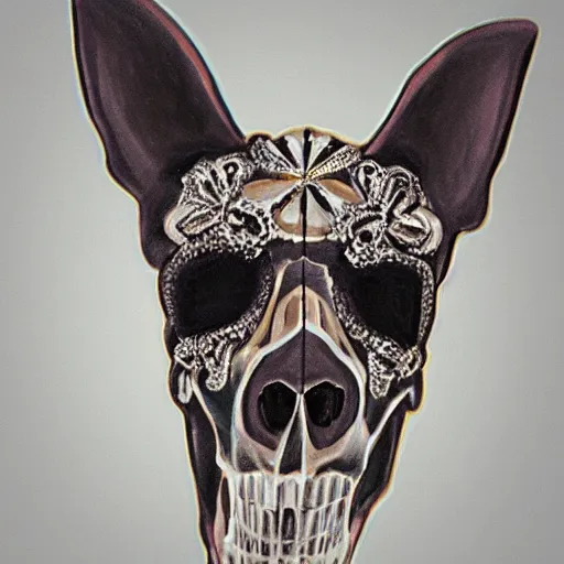 Image similar to a fancy dog head skull