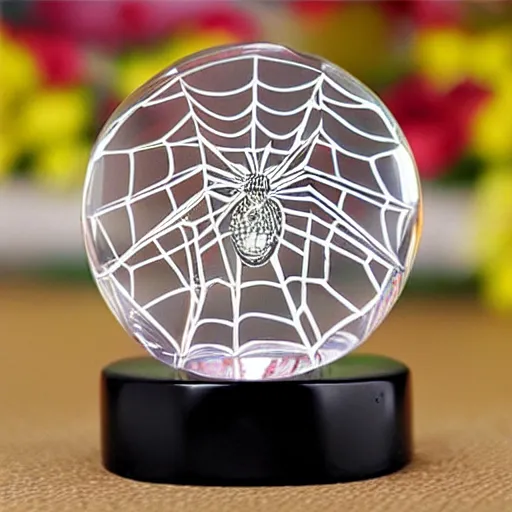 Prompt: 100mm Crystal Spiderman Figurines Paperweight Art & Collection for Home Decoration